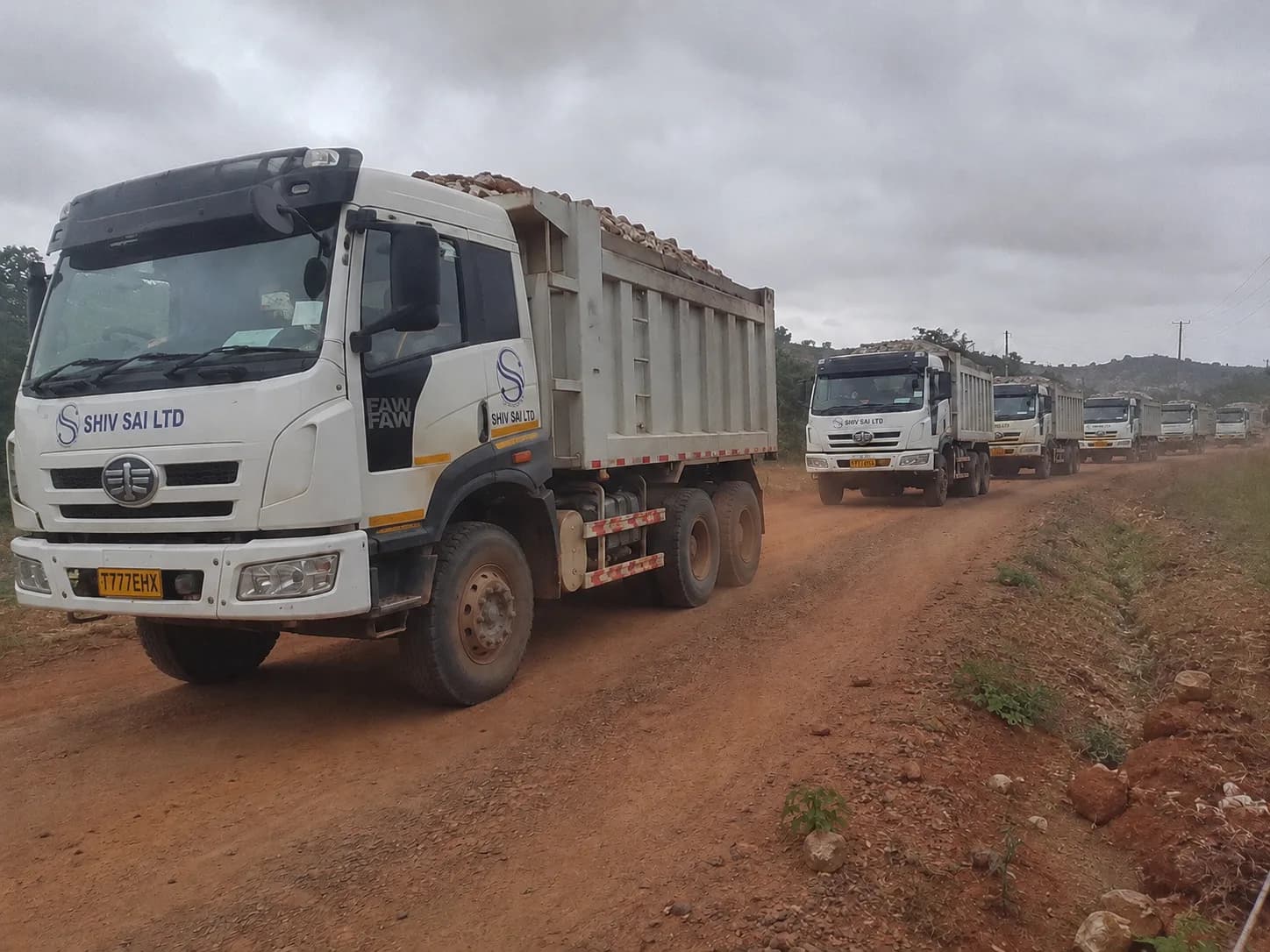 Shiv Sai Limited flatbed trailer fleet lined up for industrial cargo dispatch